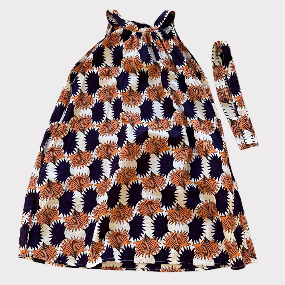 A Line African Stars Patterned Mini Dress One Size New